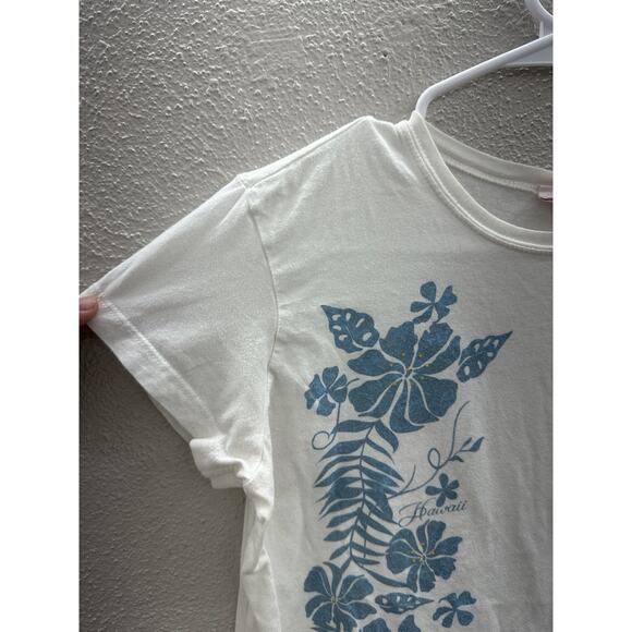 Island Girl Childrens Girl Shirt Size Large White Floral Hawaii Short Sleeve - Picture 2 of 10